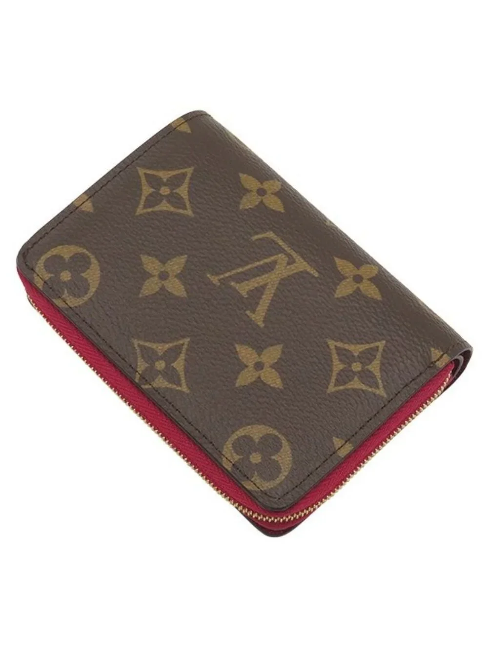 Louis Vuitton Bifold Wallet Portefeuille Lou Monogram Canvas Fuchsia Gold Mini